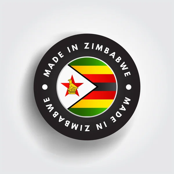 Vyrobeno Zimbabwe Textový Emblém Odznak Koncept Pozadí — Stockový vektor