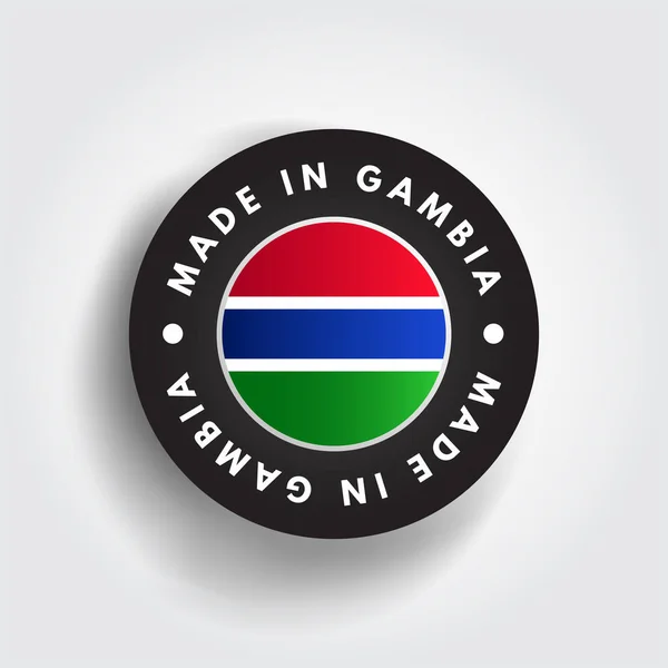 Badge Emblème Texte Made Gambia Fond Concept — Image vectorielle