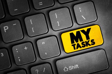 My Tasks text  button on keyboard, concept background