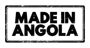 Made in Angola text emblem stamp, concept background