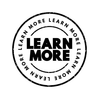 Learn More text stamp, concept background