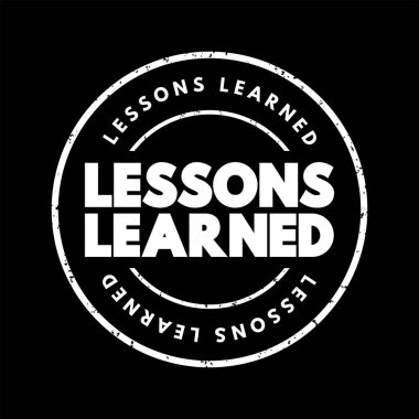 Lessons Learned text stamp, concept background