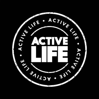 Active Life text stamp, concept background