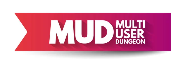 Mud Multi User Dungeon Multiplayer Real Time Virtual World Usually — Vector de stock