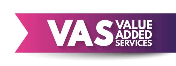 Vas Value Added Services Популярный Термин Телекоммуникационной Отрасли Непрофильных Услуг — стоковый вектор