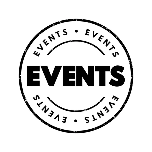 Events Text Stamp Concept Background — Vector de stock