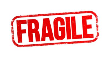 FRAGILE text stamp, cargo and delivery concept background