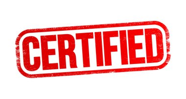 Certified text stamp, business concept background
