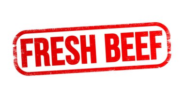 Fresh Beef text stamp, food concept background