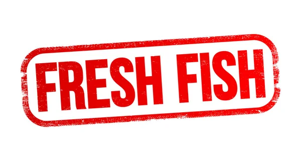 Sello Texto Fresh Fish Fondo Concepto Alimentos — Vector de stock