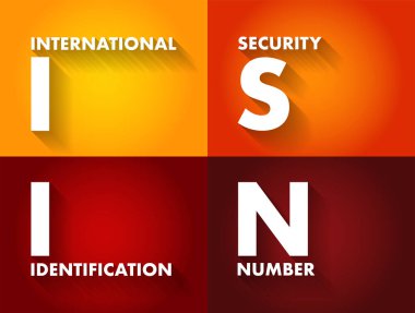 ISIN International Security Identification Number - 12-digit alphanumeric code that uniquely identifies a specific security, acronym text concept background