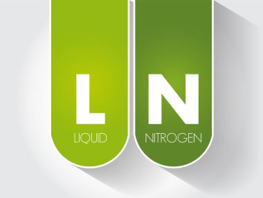 LN - Liquid Nitrogen acronym is nitrogen in a liquid state at low temperature