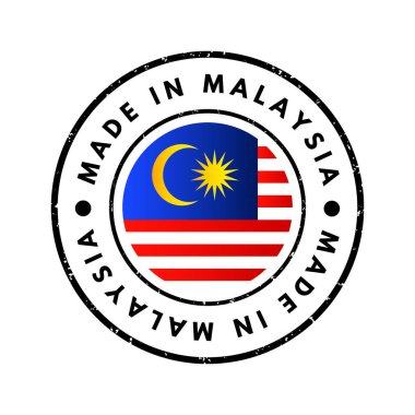 Made in Malaysia text emblem stamp, concept background