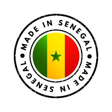 Made in Senegal text emblem stamp, concept background