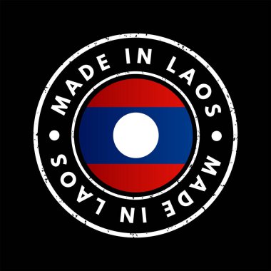 Made in Laos text emblem stamp, concept background