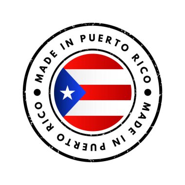 Made in Puerto Rico text emblem stamp, concept background