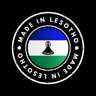 Made in Lesotho text emblem stamp, concept background