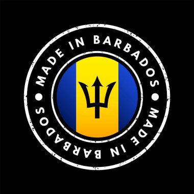 Barbados metin amblem damgası, konsept arkaplan
