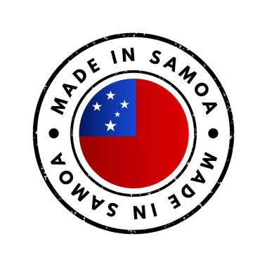 Samoa metin amblem damgası, konsept arkaplan