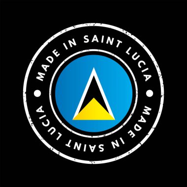 Saint Lucia metin amblem rozeti, kavram arka planı
