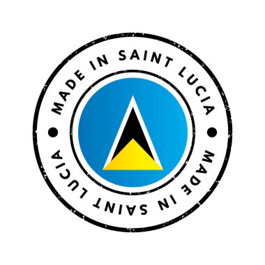 Saint Lucia metin amblem rozeti, kavram arka planı