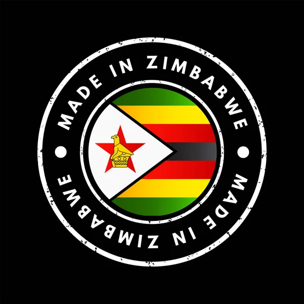 Made Zimbabwe Text Emblem Badge Concept Background — Stock Vector