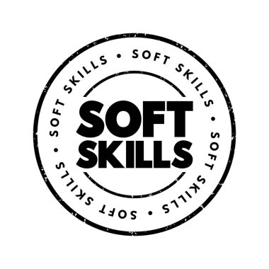 Soft Skills text stamp, concept background