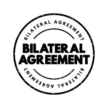 Bilateral Agreement text stamp, concept background