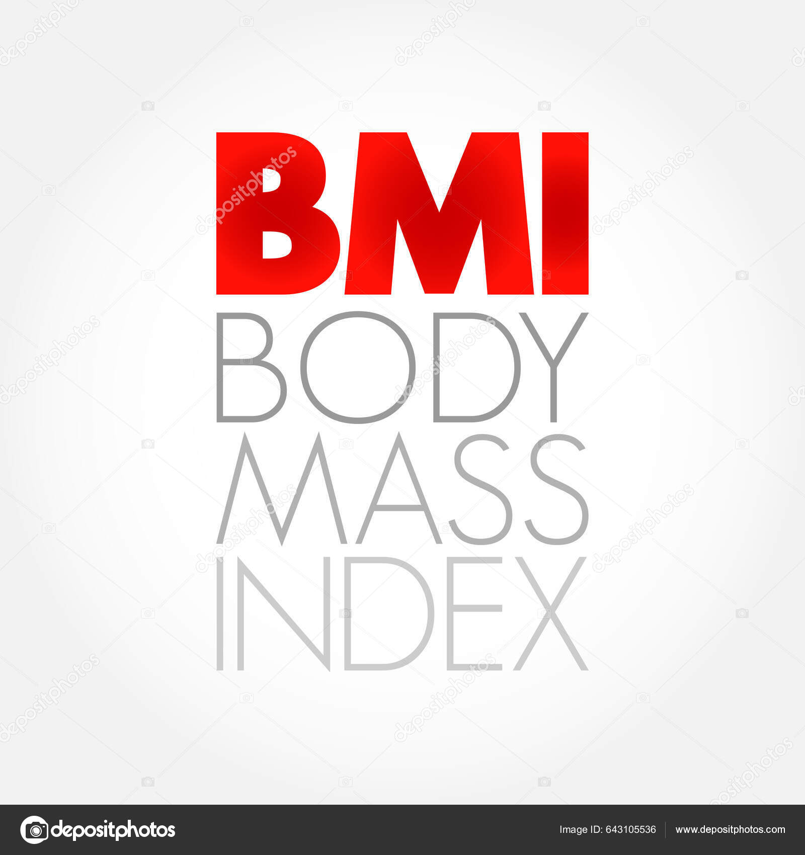 Bmi Body Mass Index Value Derived Mass Height Person Acronym Stock Vector by ©dizanna 643105536
