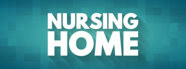 Huzurevi - yaşlıların veya engellilerin ikamet yeri, sunum ve raporlar için metin kavramı