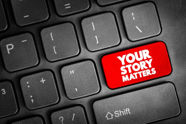 Your Story Matters Text Button Keyboard Concept Background — Zdjęcie stockowe