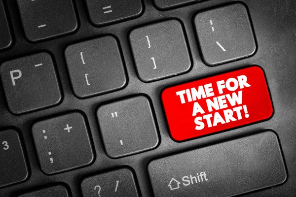 Time New Start Text Button Keyboard Concept Background — Foto de Stock
