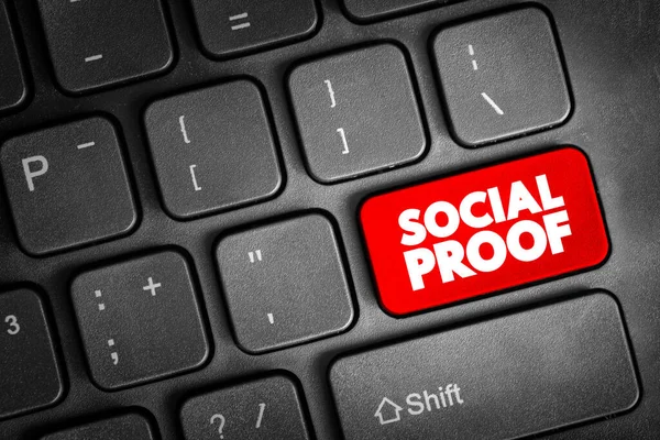 Social Proof Szöveges Gomb Billentyűzeten Koncepció Háttér — Stock Fotó