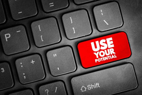 Use Your Potential Text Button Keyboard Concept Background — Stockfoto