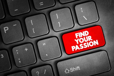 Klavyede Tutku metin düğmenizi, konsept arkaplanınızı bulun