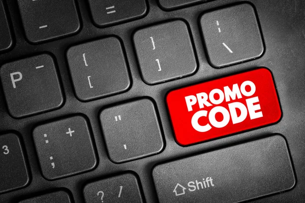 stock image Promo Code text button on keyboard, concept background