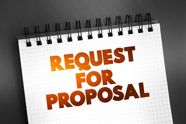 Permintaan Untuk Teks Proposal Pada Notepad Latar Belakang Konsep — Stok Foto