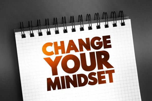 Change Your Mindset Text Notepad Concept Background — Stock Photo, Image