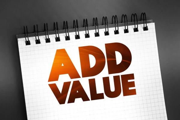 Add Value Text Notepad Concept Background — Stock Photo, Image