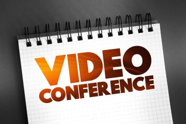 Not defterindeki video konferansı metni, konsept arkaplan
