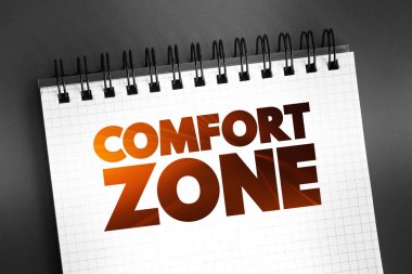 Not defterindeki Comfort Zone metin arkaplanı, kavram arkaplanı