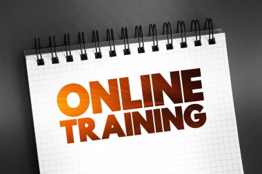 Not defterindeki çevrimiçi eğitim metni, konsept arkaplan