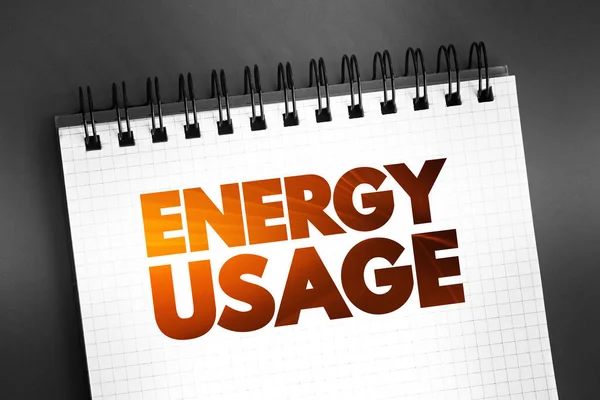 Energy Usage Text Notepad Concept Background — Stock Photo, Image