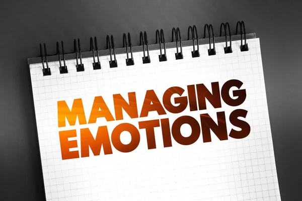 Beheren Emoties Tekst Citaat Notitieblok Concept Achtergrond — Stockfoto