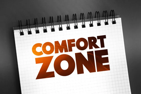 Comfort Zone Textzitat Auf Notizblock Konzepthintergrund — Stockfoto