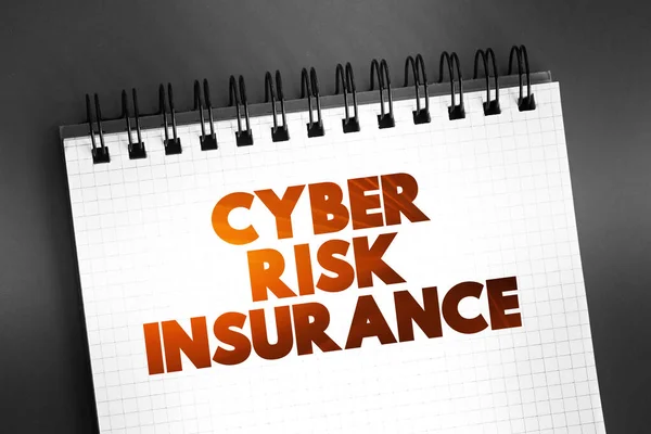 Cyber Risk Insurance text quote on notepad, concept background