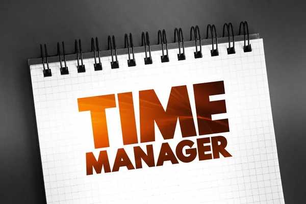 Time Manager Tekst Notitieblok Concept Achtergrond — Stockfoto