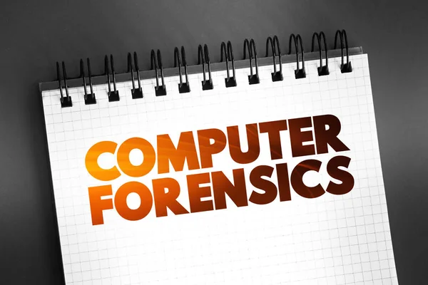 stock image Computer Forensics text quote on notepad, concept background