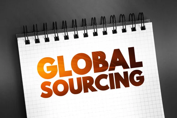 Global Sourcing Citazione Testo Blocco Note Sfondo Concetto — Foto Stock