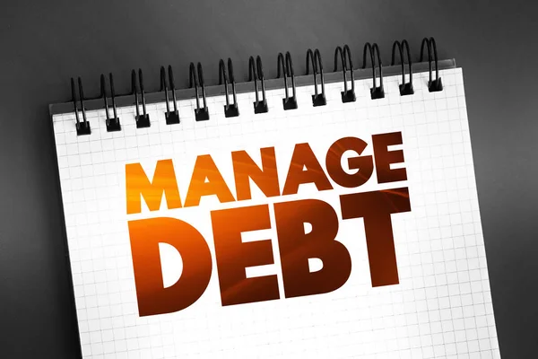 Manage Debt Text Quote Notepad Concept Background — Stock Photo, Image